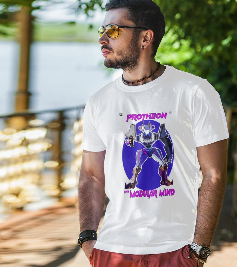 Protheon The Modular Mind Robot Character Purple Armor T-Shirt