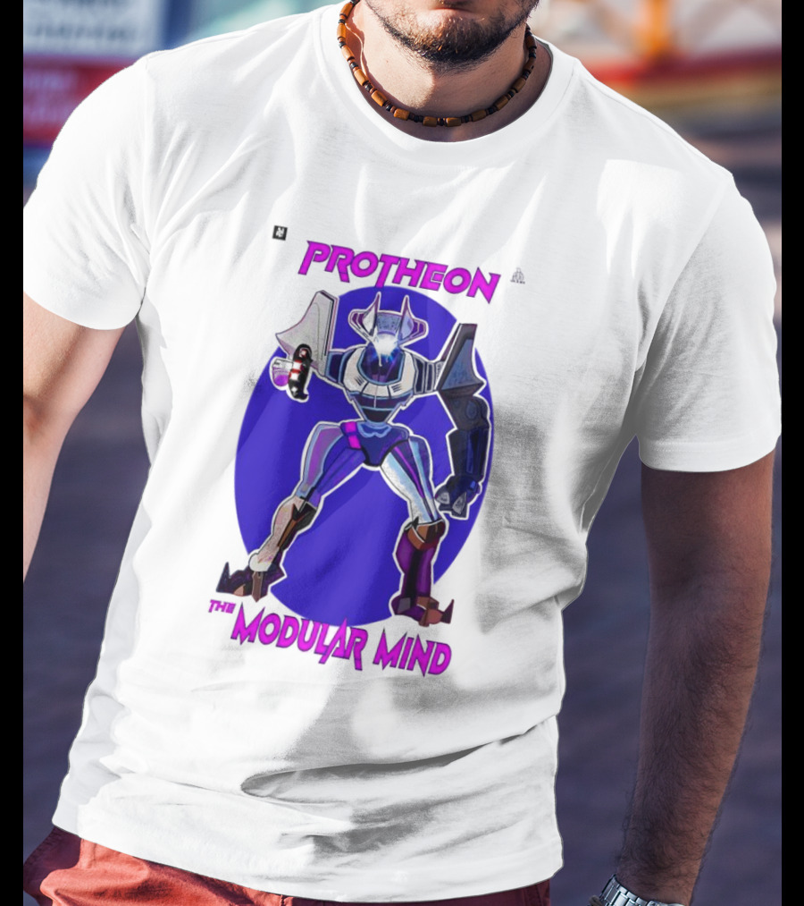 Protheon The Modular Mind Robot Character Purple Armor T-Shirt