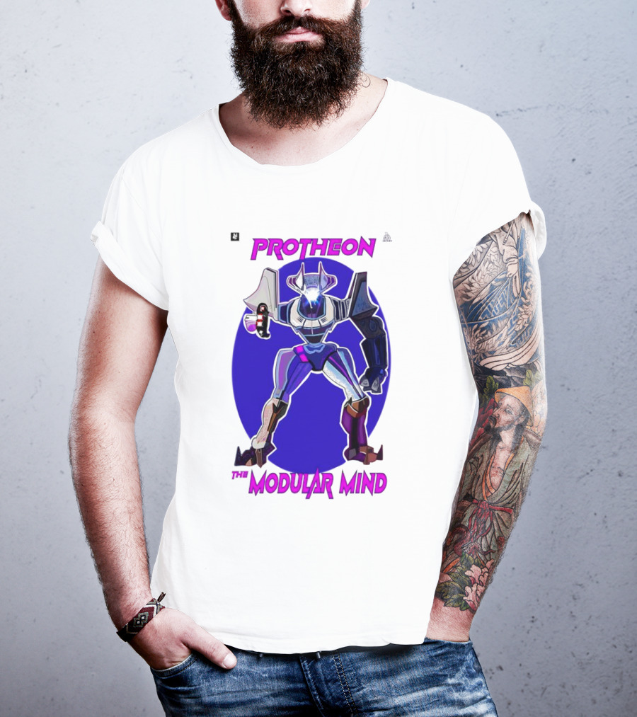 Protheon The Modular Mind Robot Character Purple Armor T-Shirt