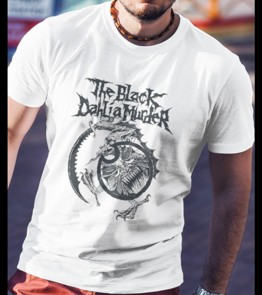 The Black Dahlia Murder Shield Demon Graphic White T-Shirt