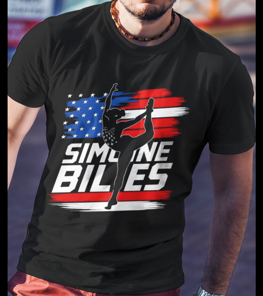 SIMONE BILES USA AMERICAN FLAG GYMNASTICS TEAM T-Shirt