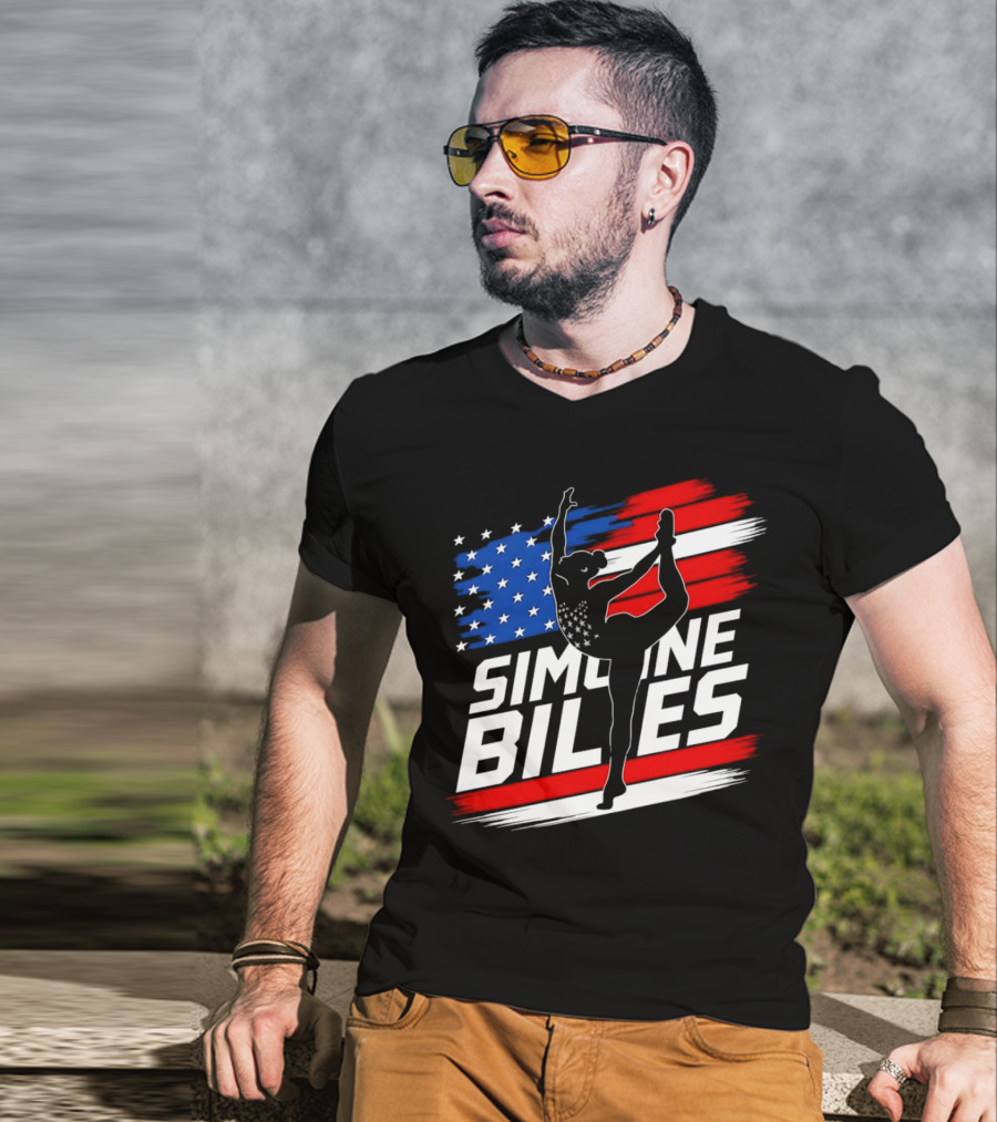 SIMONE BILES USA AMERICAN FLAG GYMNASTICS TEAM T-Shirt