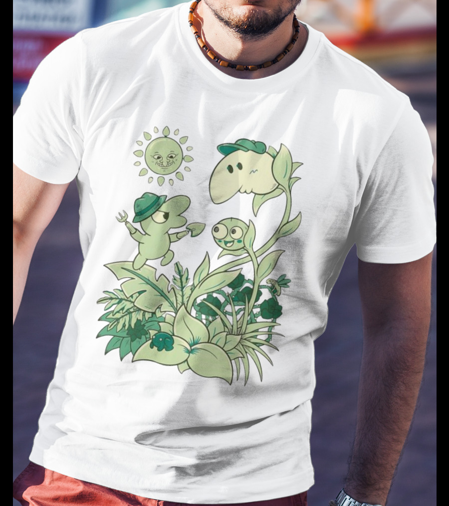 Smiling Friends Disdainful Gardener Cheerful Plant Companions And Sun T-Shirt