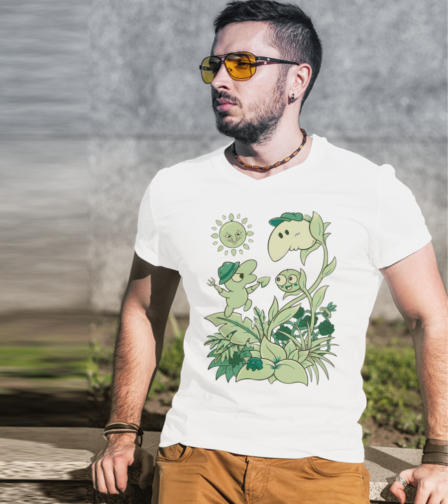 Smiling Friends Disdainful Gardener Cheerful Plant Companions And Sun T-Shirt