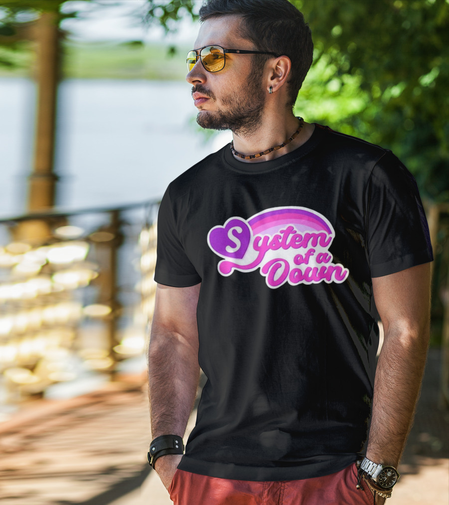 System Of A Down Rainbow Heart T-Shirt