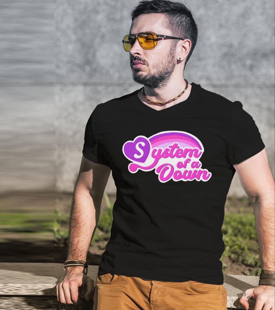 System Of A Down Rainbow Heart T-Shirt