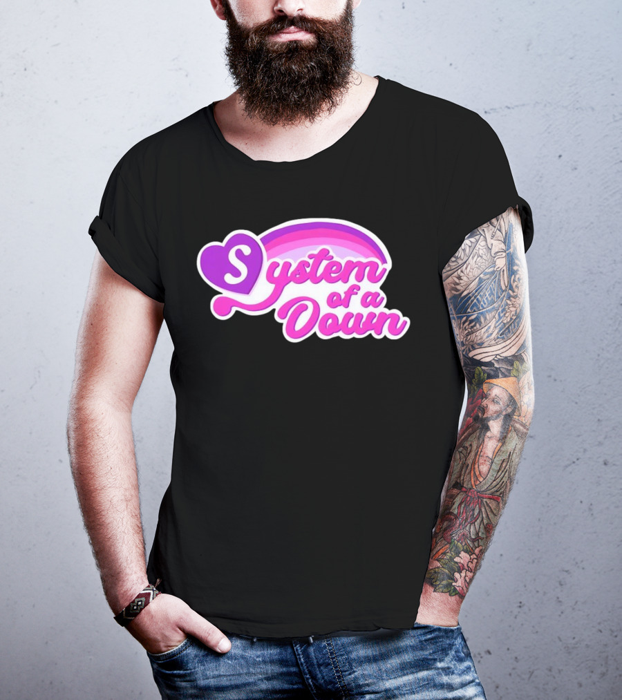 System Of A Down Rainbow Heart T-Shirt