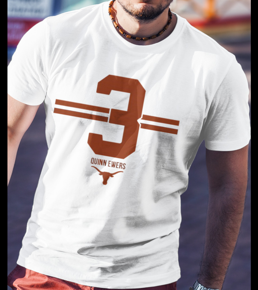 Quinn Ewers Texas Longhorns Number 3 T-Shirt
