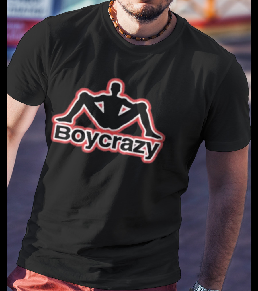 Boycrazy Silhouette Outline Logo With Seated Figure T-Shirt