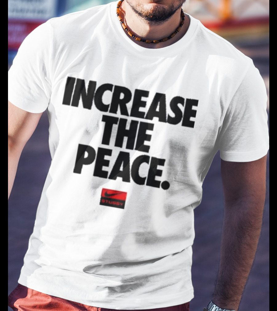 Increase The Peace Stussy Red Swoosh T-Shirt
