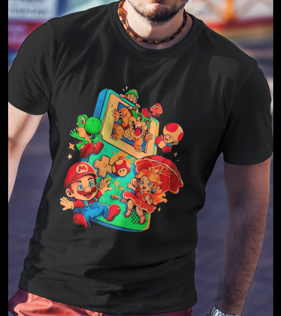 Super Mario Plumber Adventure Characters Game Icons T-Shirt