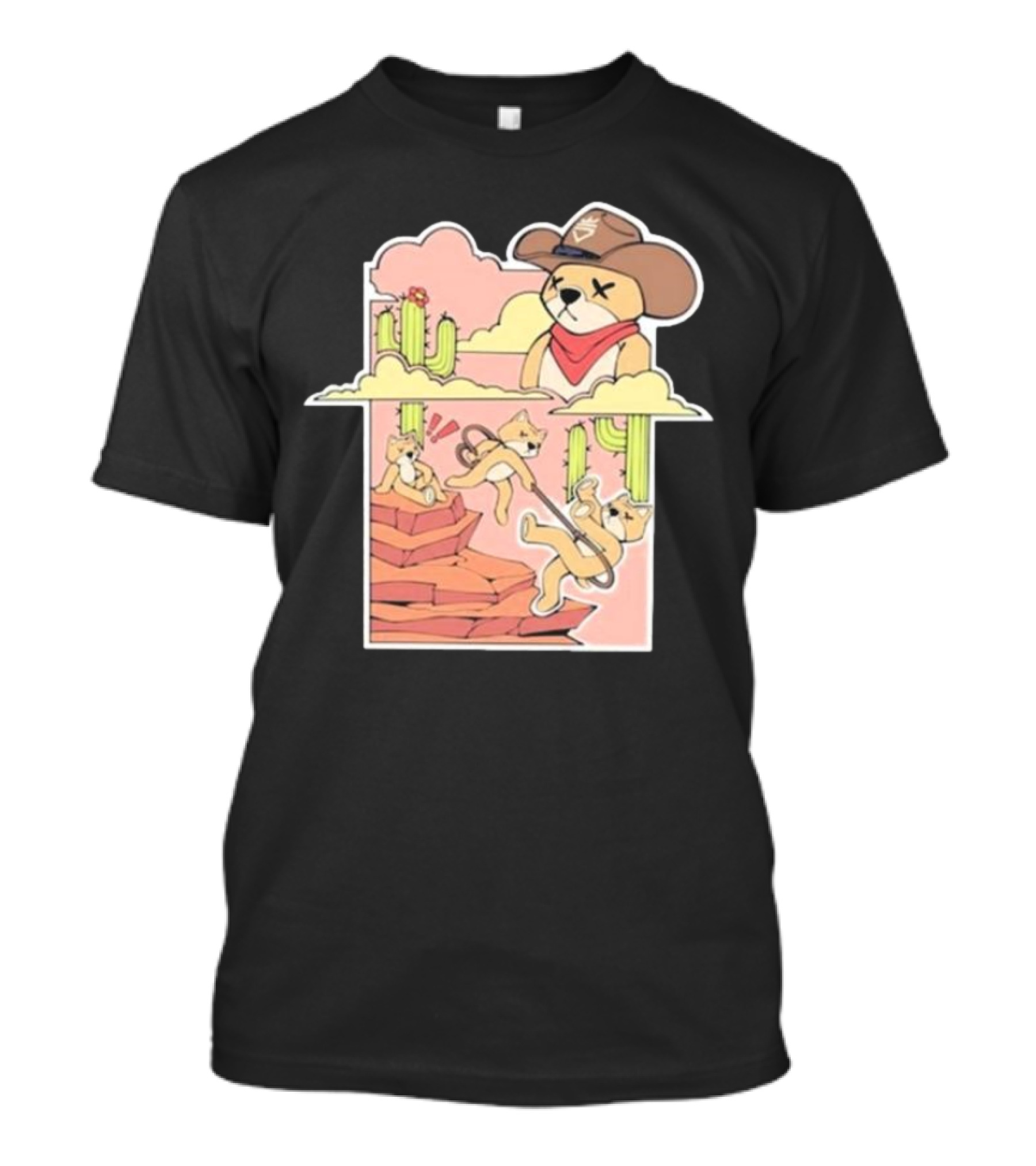 Rich And Lonely Outlaw Richie Cowboy Bear Adventure Cactus Desert T-Shirt