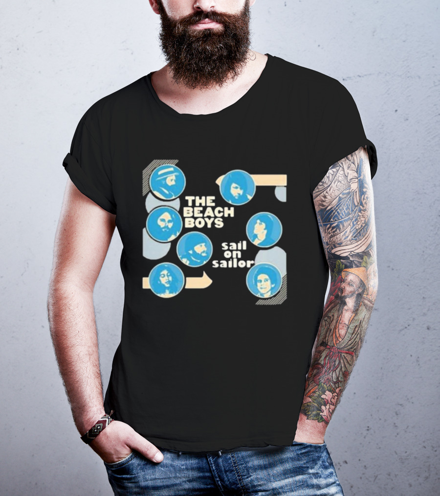 The Beach Boys Sail On Sailor Retro Blue Circles T-Shirt