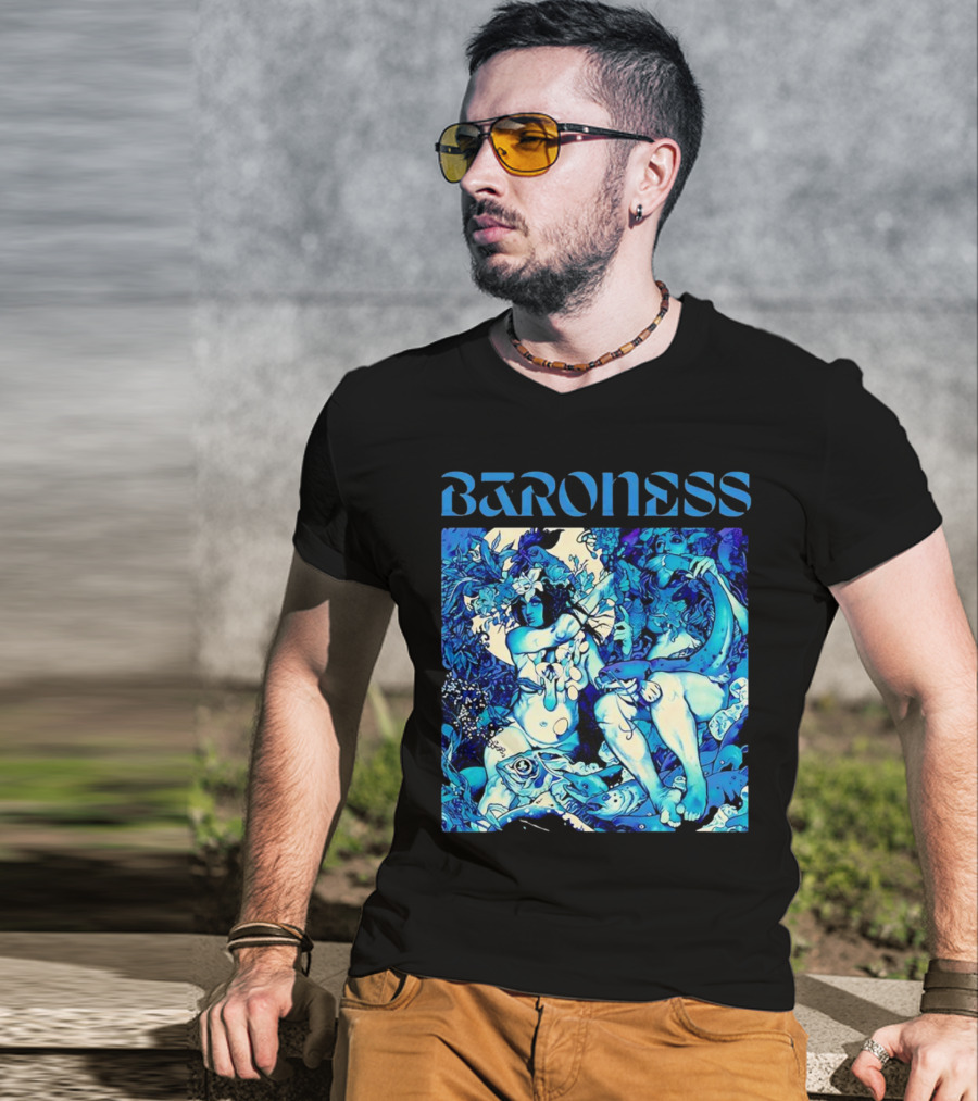 Baroness Blue Record Psychedelic Mythical Scene T-Shirt