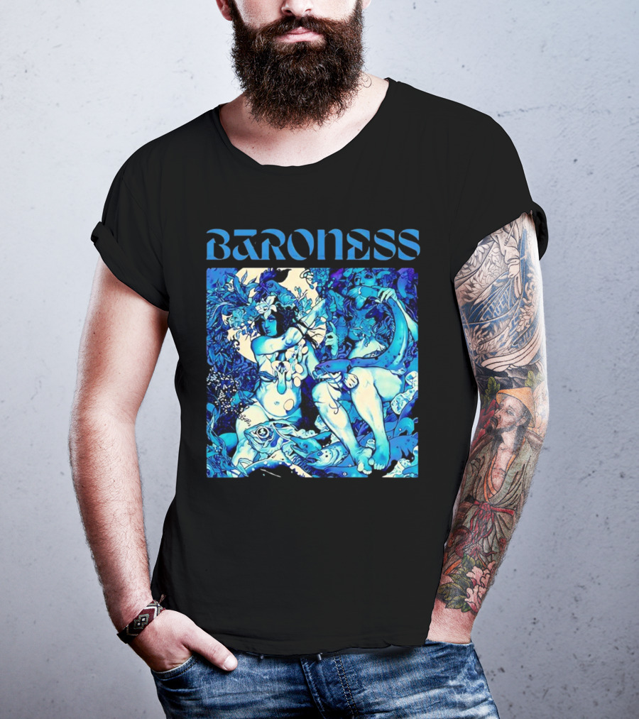 Baroness Blue Record Psychedelic Mythical Scene T-Shirt