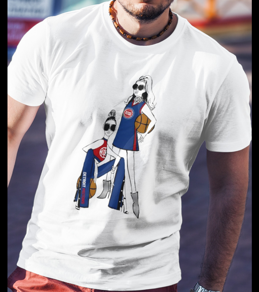 Detroit Pistons G-III 4Her Basketball Fashion Sisters Fitted Girls T-Shirt