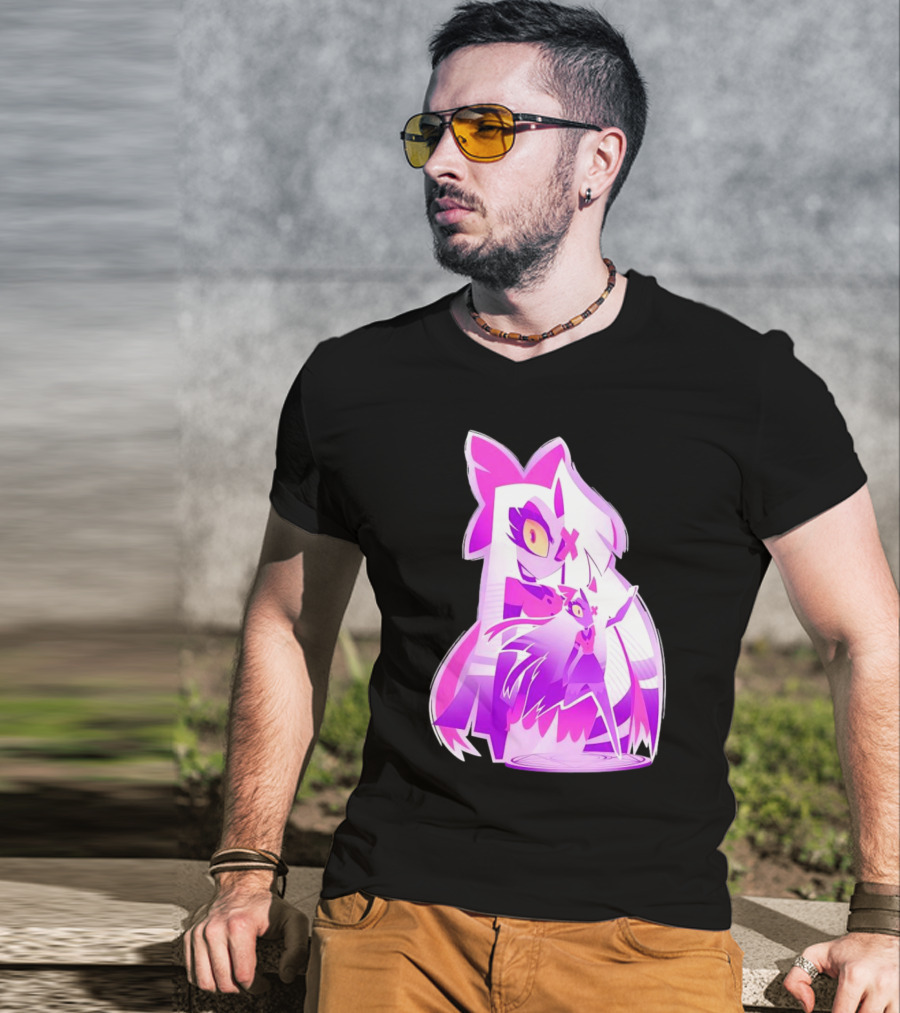 Exorcist Angel Hazbin Hotel Game Purple Character T-Shirt