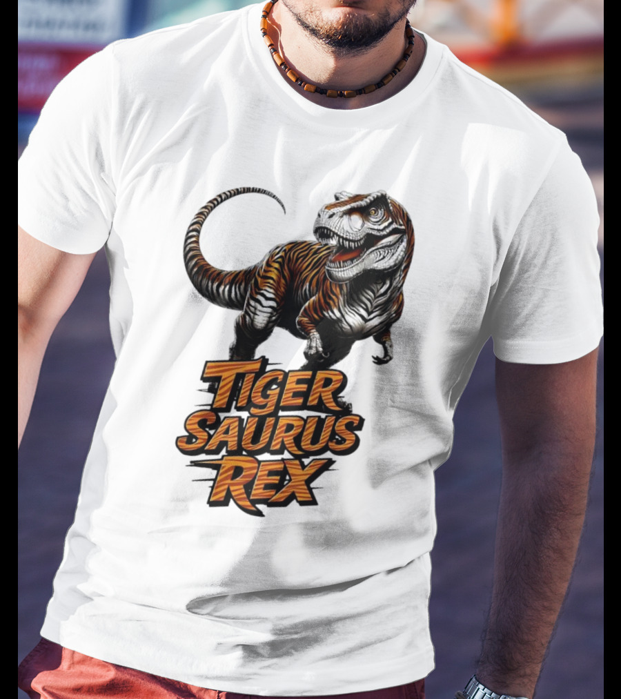 Fierce Tiger Saurus Rex Dinosaur Tiger Saurus Rex T-Shirt