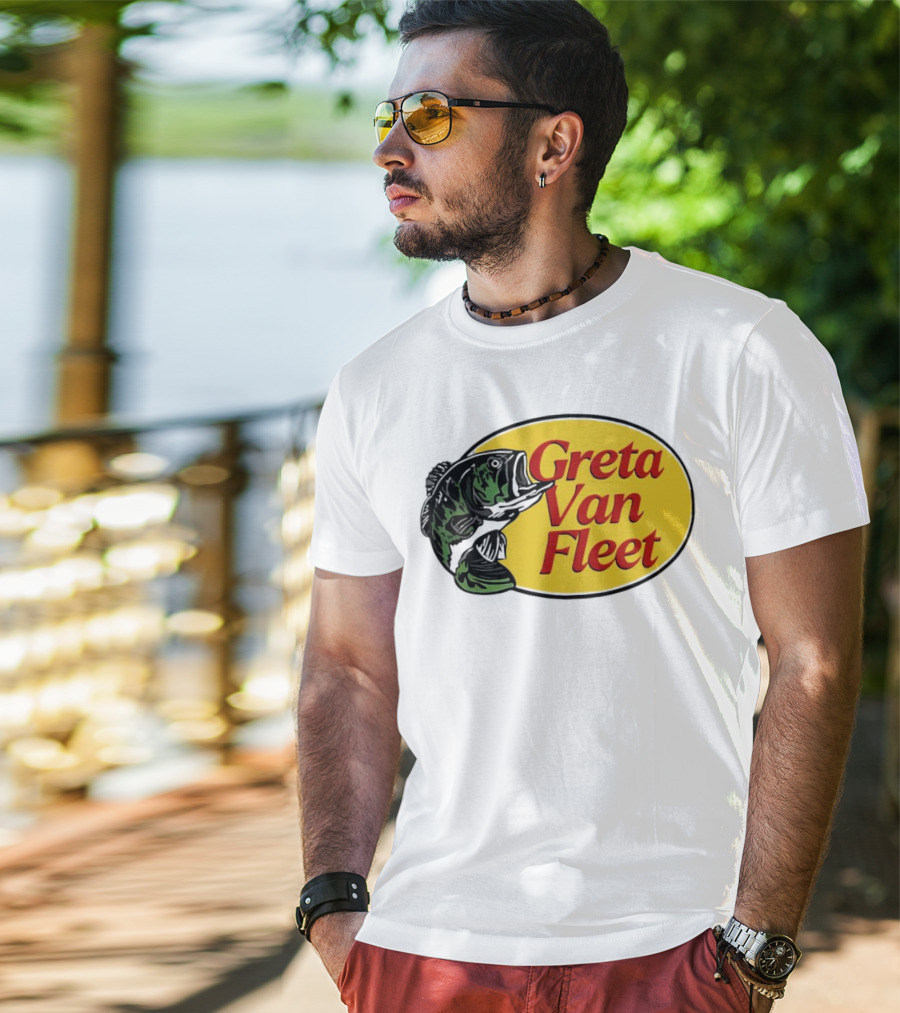 Greta Van Fleet Bass Fishing Oval Bass Emblem T-Shirt