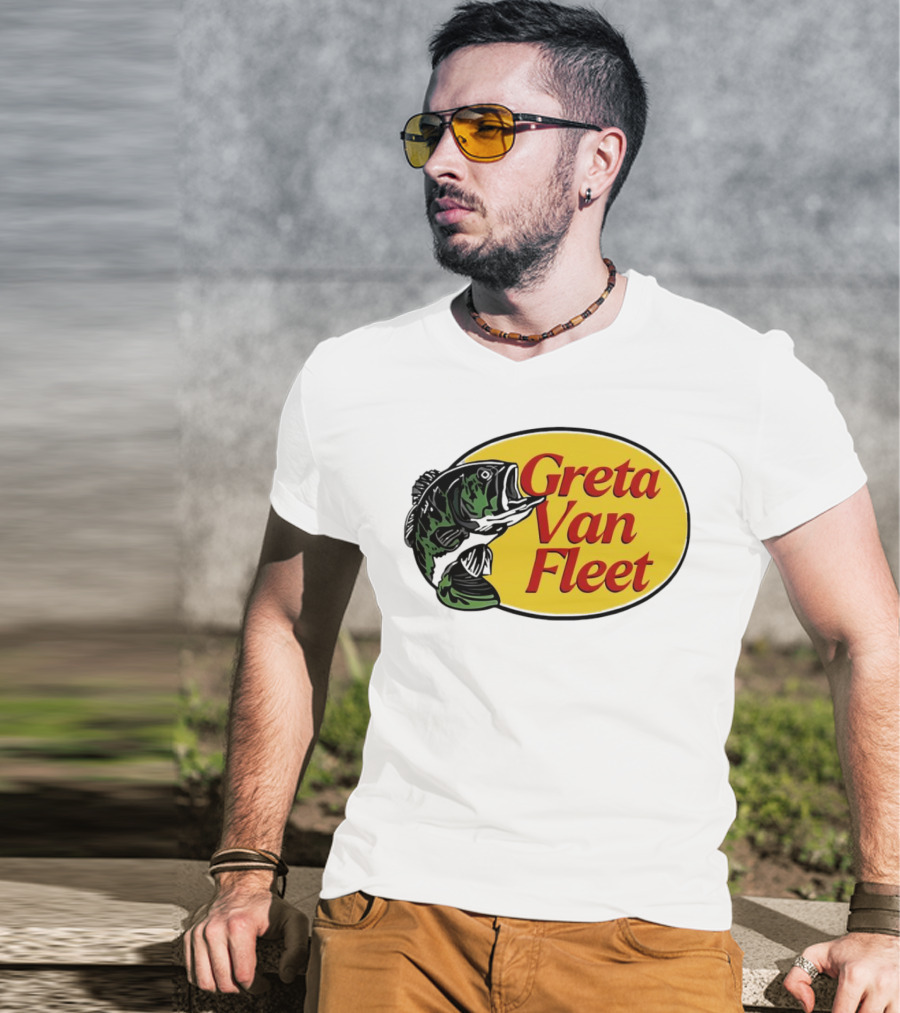 Greta Van Fleet Bass Fishing Oval Bass Emblem T-Shirt