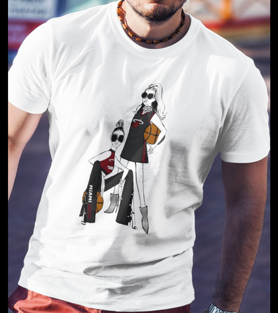 Miami Heat G-III 4Her Basketball Girls Fitted Fashion Lineup T-Shirt