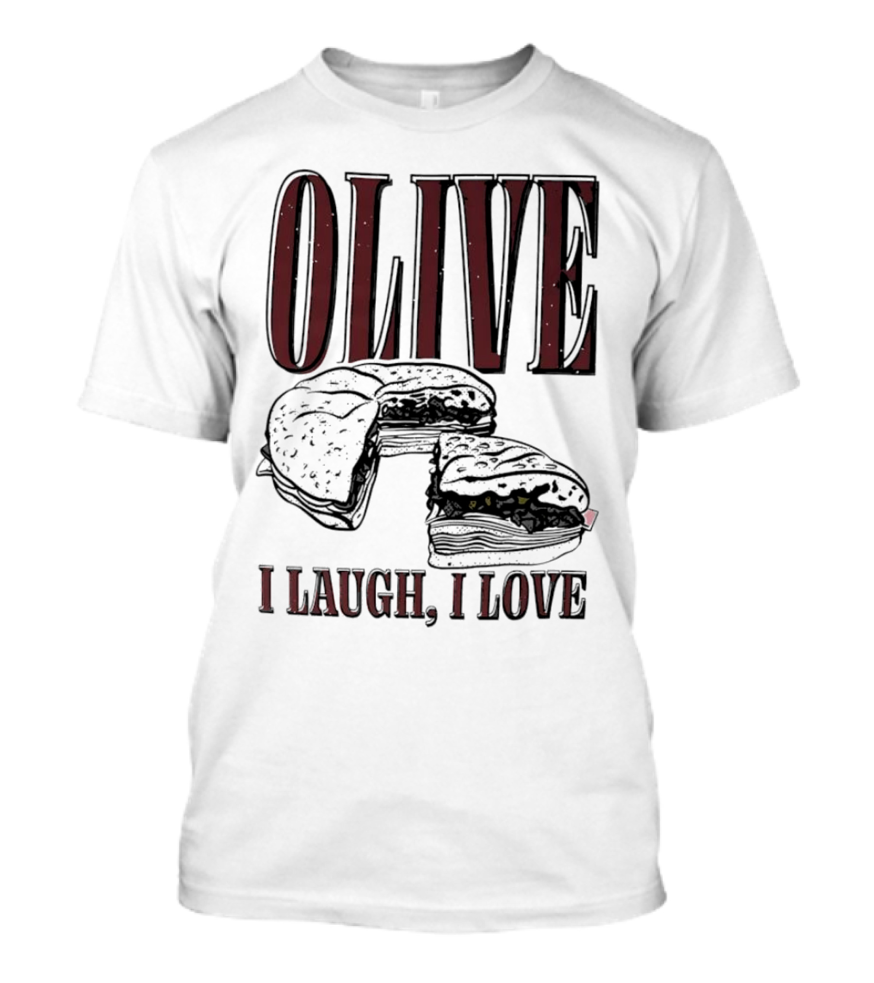 OLIVE I Laugh I Love Black Burger Joke T-Shirt