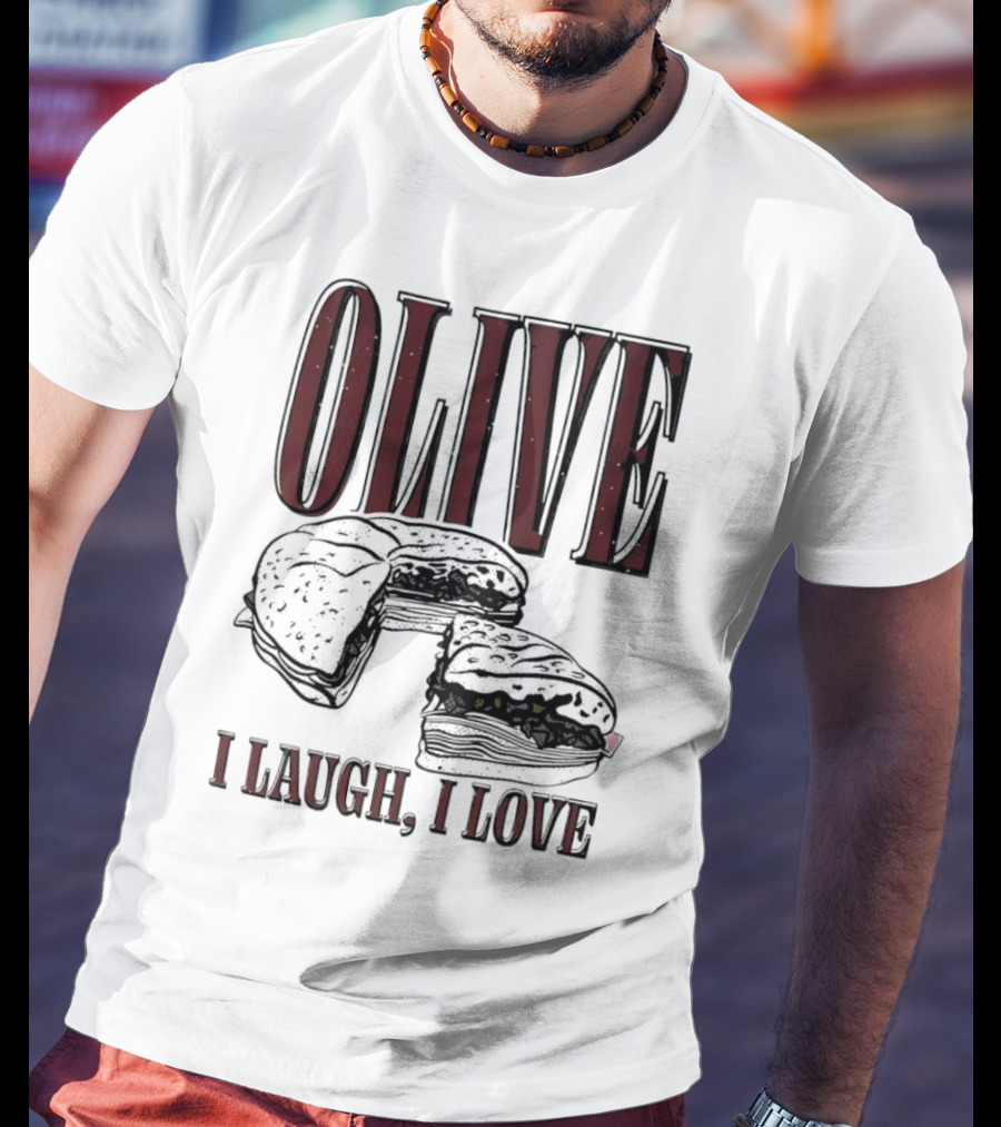 OLIVE I Laugh I Love Black Burger Joke T-Shirt