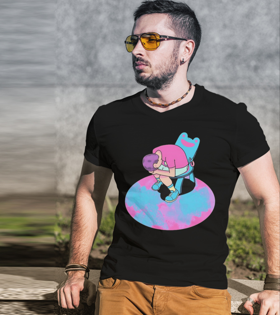 Bell Tolls X My Bells Child In Chair Art With Pink And Blue Palette T-Shirt