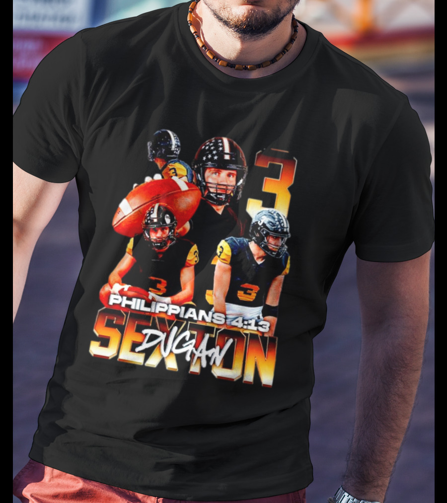 Southwestern Pirates Dugan Sexton Philippians 4:13 Number 3 T-Shirt
