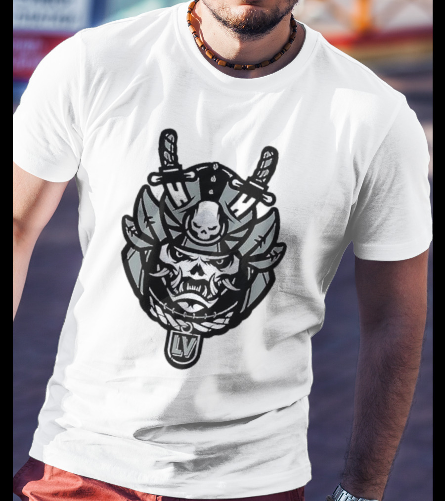 Las Vegas Raiders Samurai LV Skull Emblem T-Shirt