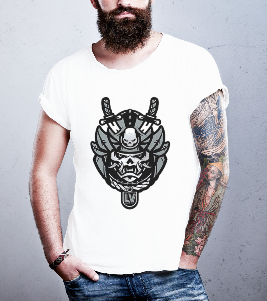 Las Vegas Raiders Samurai LV Skull Emblem T-Shirt