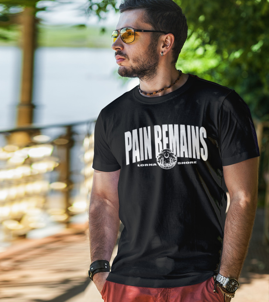 Lorna Shore Pain Remains Logo With Lunar And Forest Motif T-Shirt