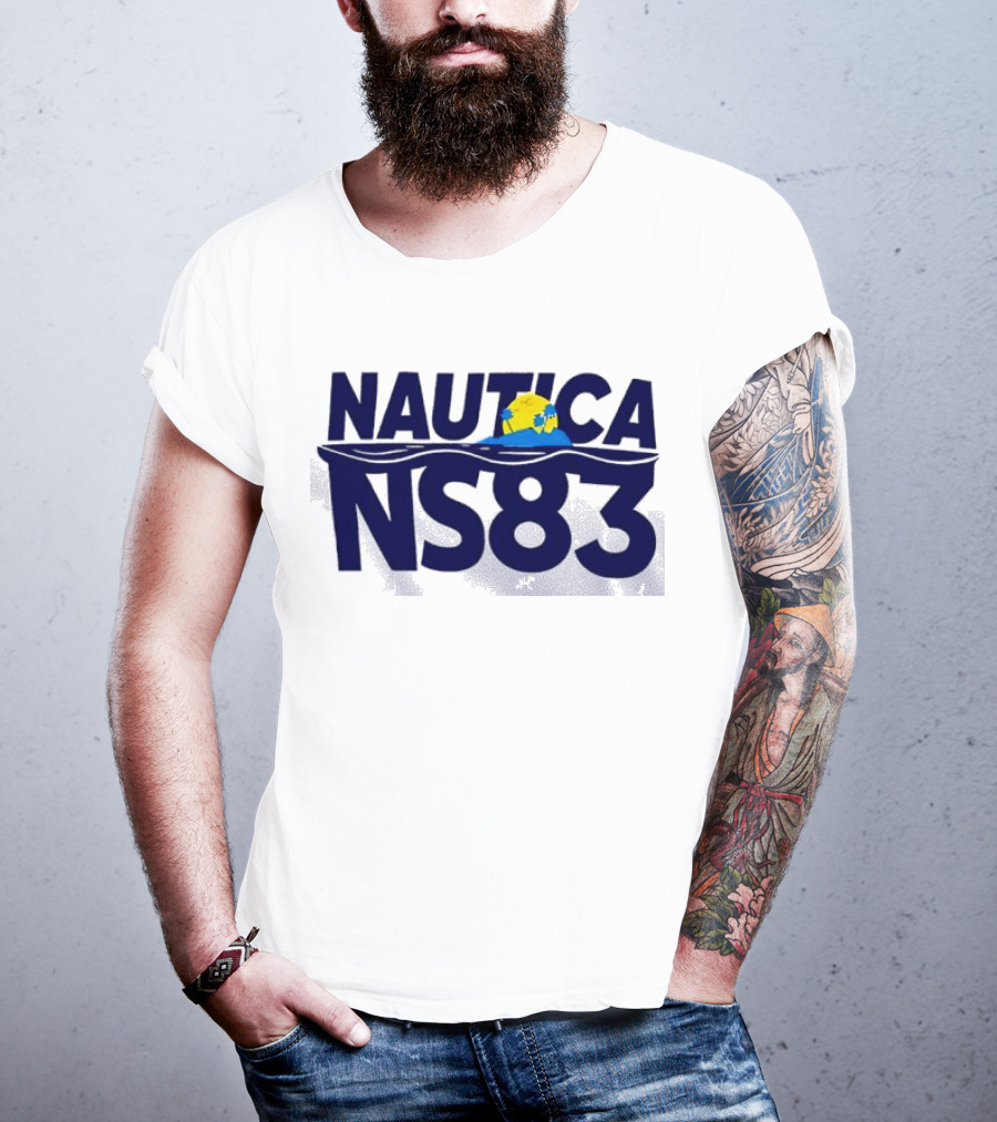 Nautica NS83 Ocean Wave And Globe T-Shirt