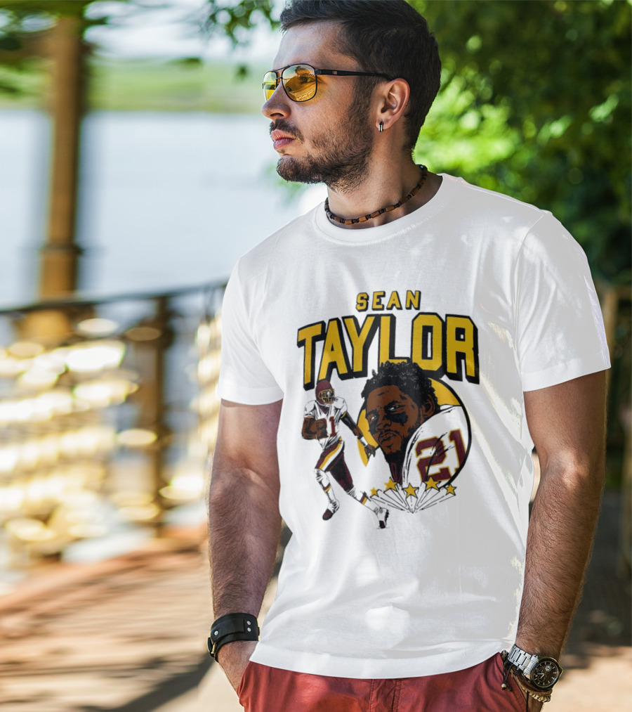 Sean Taylor Washington Commanders Caricature Player Signature T-Shirt