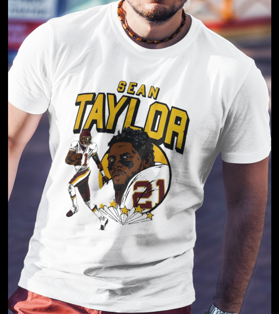 Sean Taylor Washington Commanders Caricature Player Signature T-Shirt