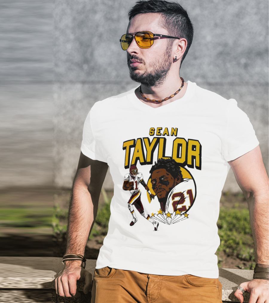 Sean Taylor Washington Commanders Caricature Player Signature T-Shirt