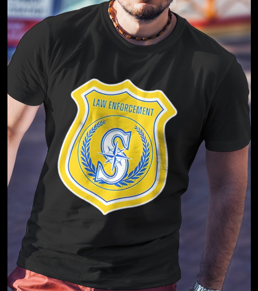 Seattle Mariners Law Enforcement Badge Shield S T-Shirt