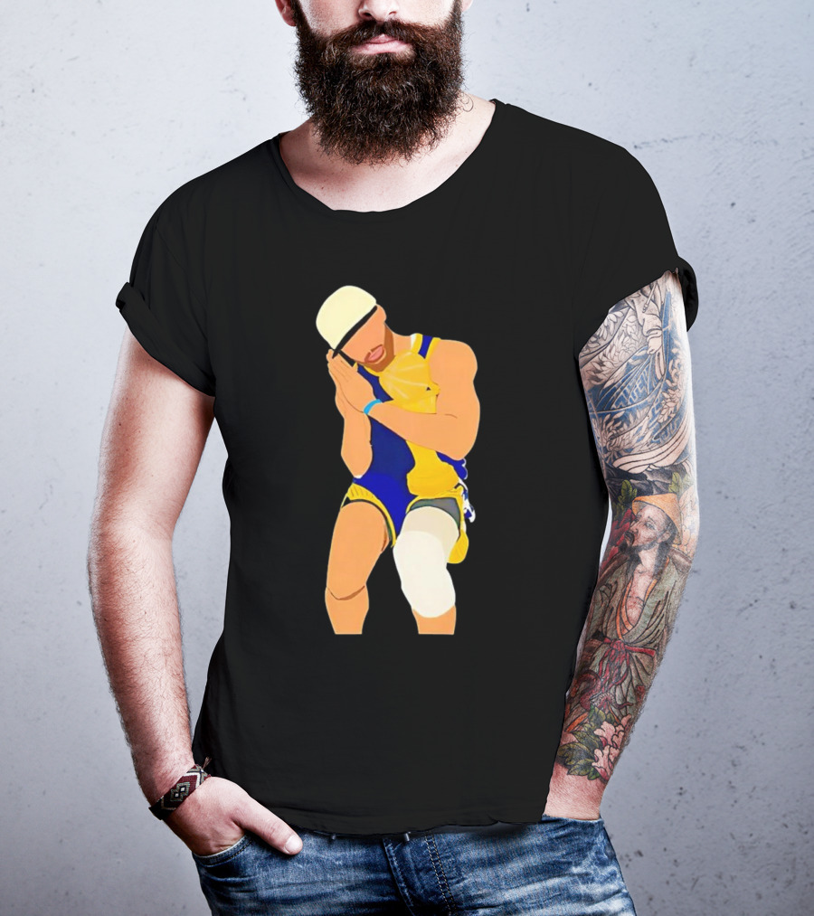 Steph Curry Night Night Basketball Pose With Trophy T-Shirt