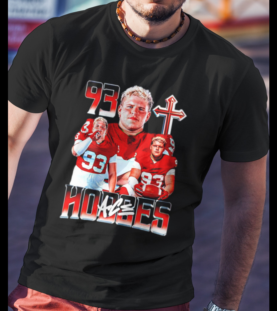 93 Ace Hodges Oklahoma Sooners Football Player Cross T-Shirt