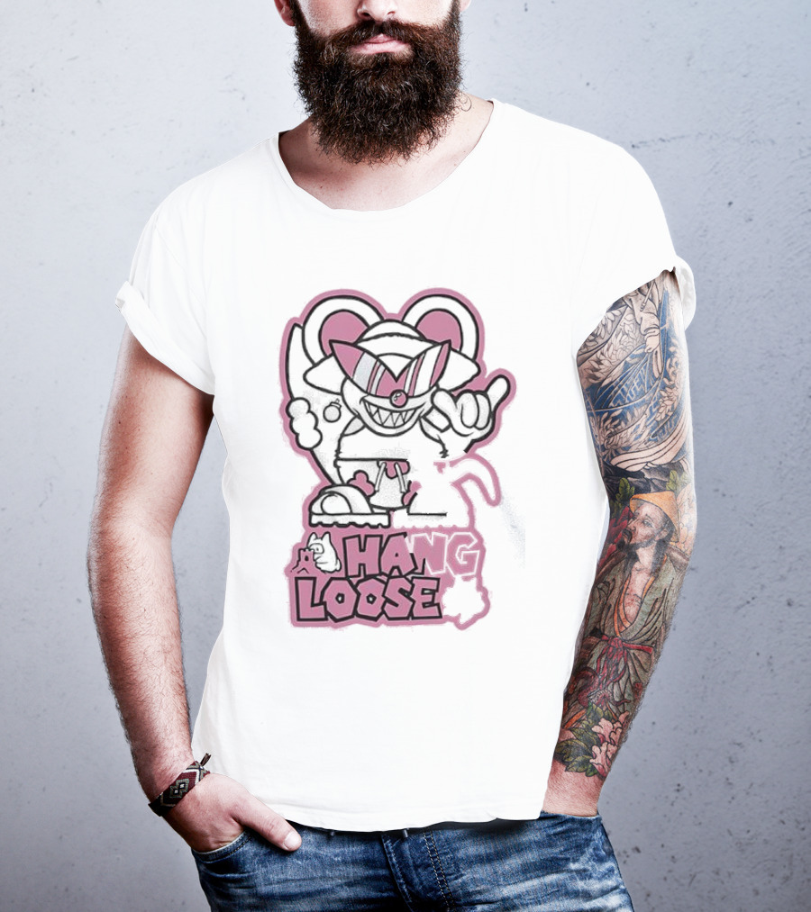 Coneyfest Hang Loose Retro Cartoon Mouse Hand Gesture T-Shirt