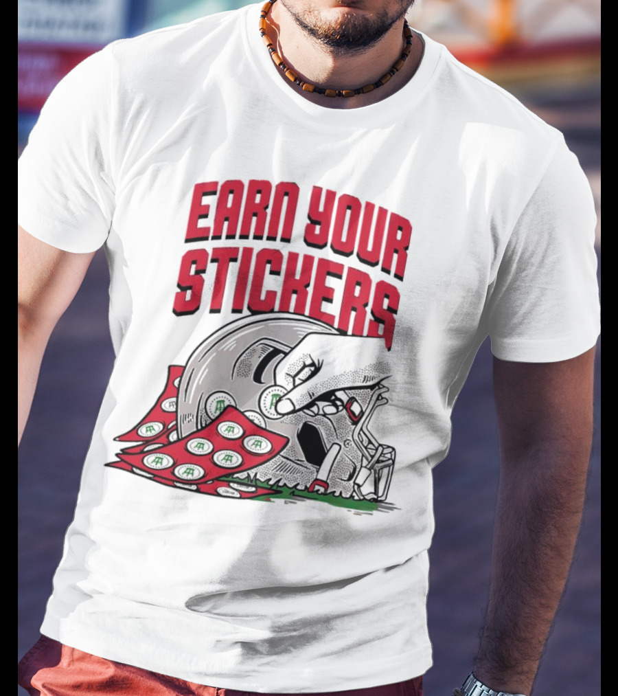 Ohio State Buckeyes Earn Your Stickers Helmet Skull Football T-Shirt