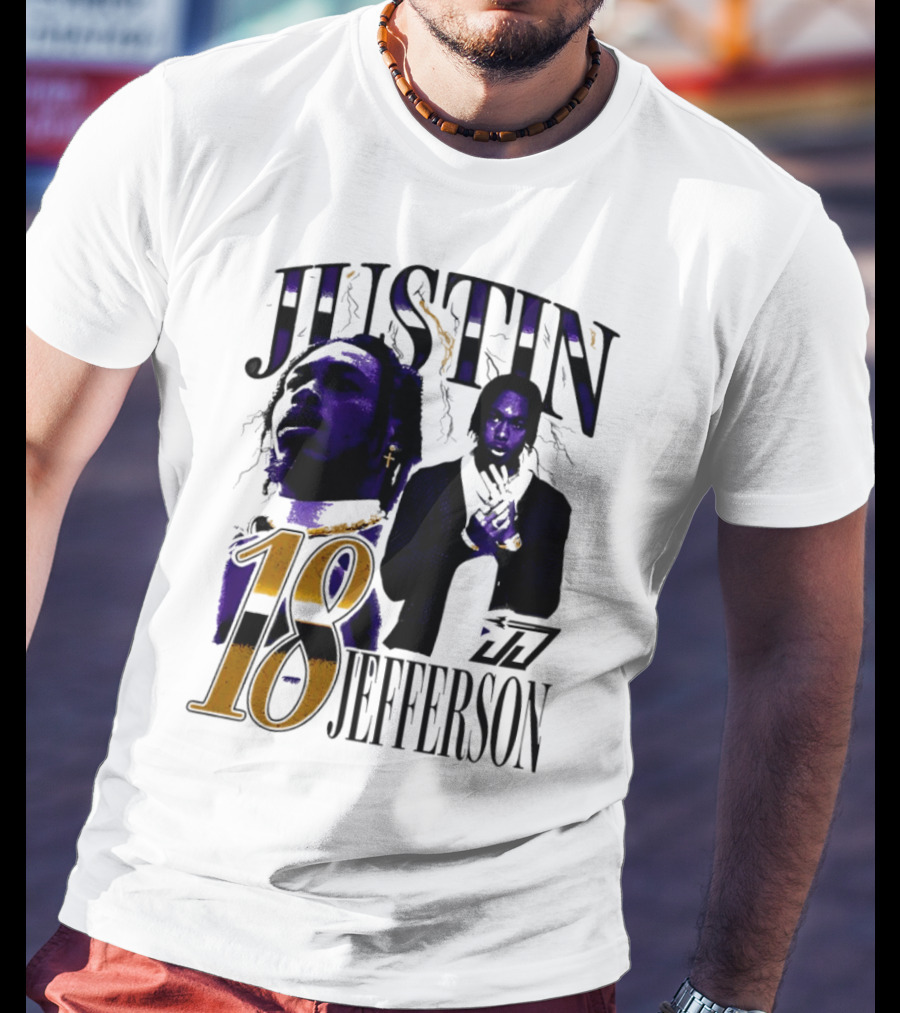 Justin Jefferson 18 Minnesota Vikings Lightning T-Shirt