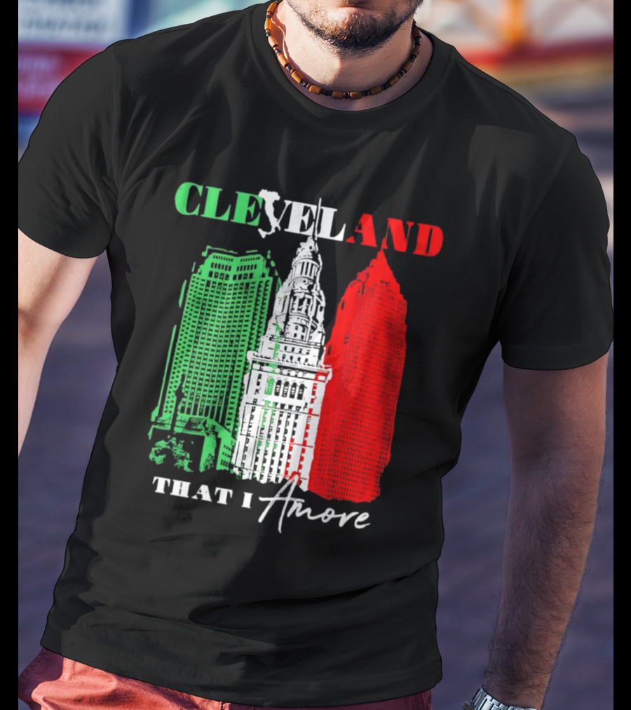 Cleveland That I Amore Italy Flag Skyline T-Shirt