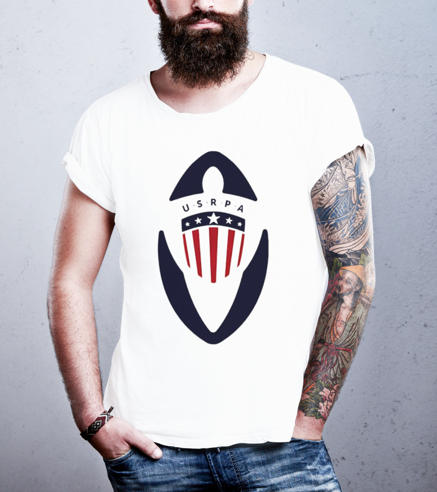 USRPA U.S. Rugby Players Association Red White And Blue Shield T-Shirt