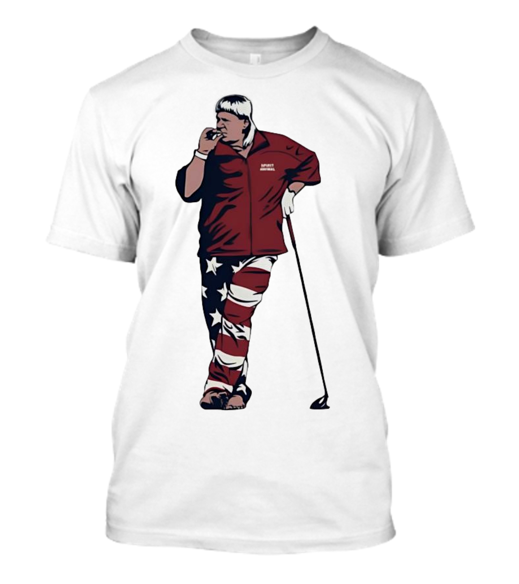 John Daly Sports Legend American Flag Pants Golf T-Shirt