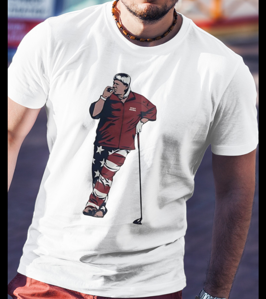 John Daly Sports Legend American Flag Pants Golf T-Shirt
