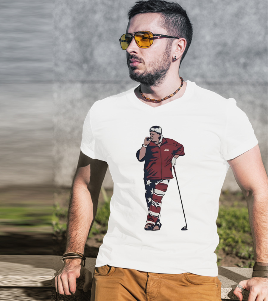 John Daly Sports Legend American Flag Pants Golf T-Shirt