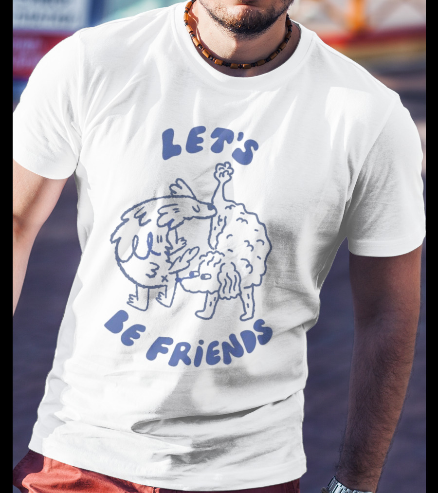 LET'S BE FRIENDS Turkey And Dog Embrace T-Shirt