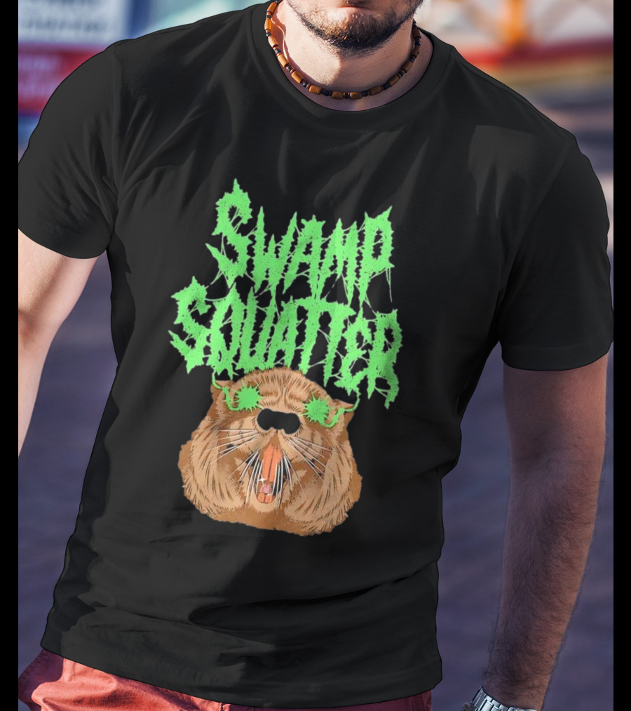 SWAMP SQUATTER GREEN MONSTER FACE T-Shirt