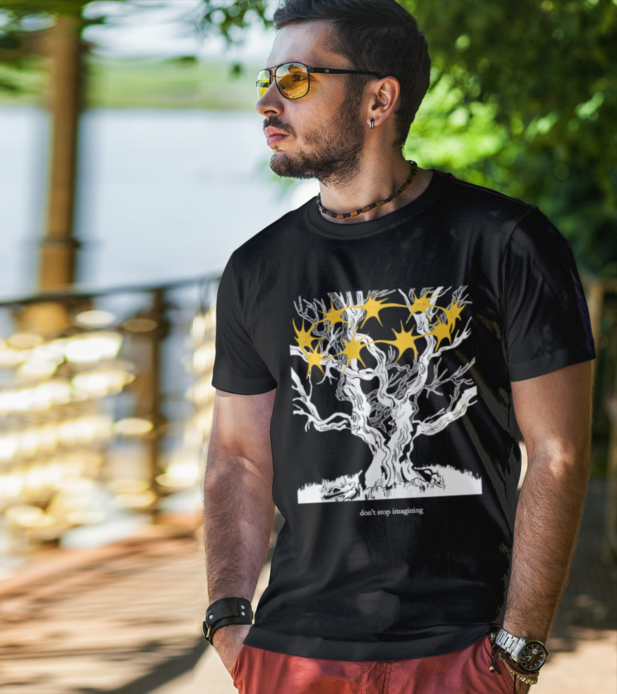 Don’t Stop Imagining Tree With Yellow Stars T-Shirt